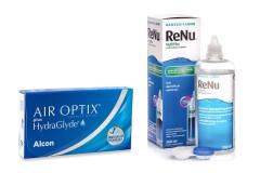 Air Optix Plus Hydraglyde (6 Linsen) + ReNu MultiPlus 360 ml mit Behälter