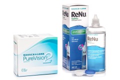 PureVision 2 (6 lentilles) + ReNu MultiPlus 360 ml avec étui